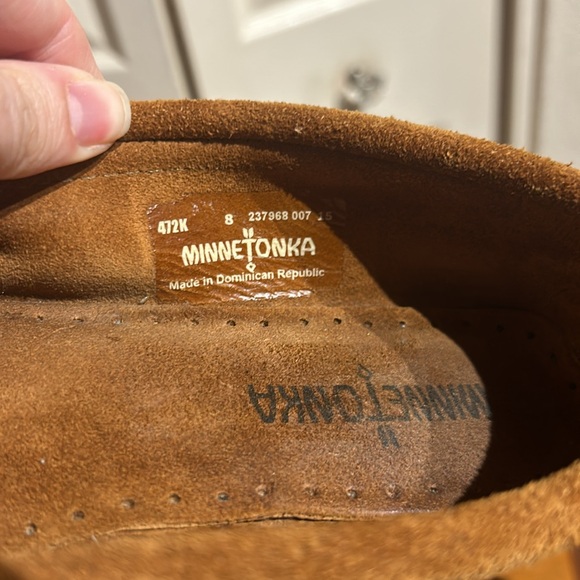 Minnetonka Suede Woven Moccasins - Picture 4 of 7